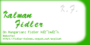 kalman fidler business card
